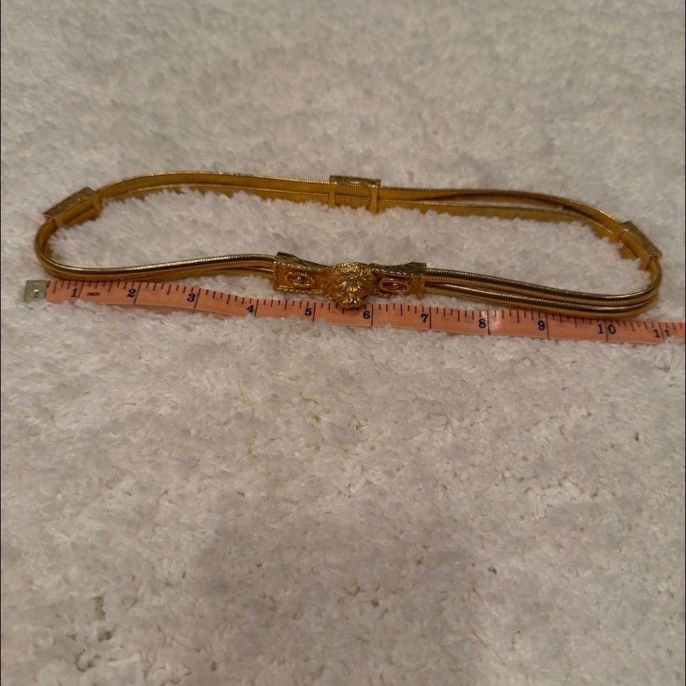 Vintage Judith Leiber Gold Stretch Metal Lion Belt - Picture 11 of 12